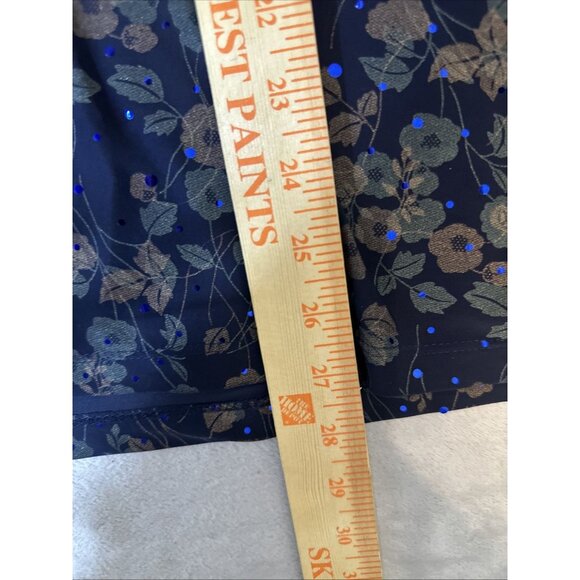 Susan Graver Liquid Knit Navy Floral 3/4 Sleeve Top Womens 3X - Picture 6 of 9